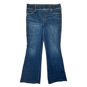 SPANX Everywear Flare Jeans Pull On High Rise Stretch Denim XL 14 Petite